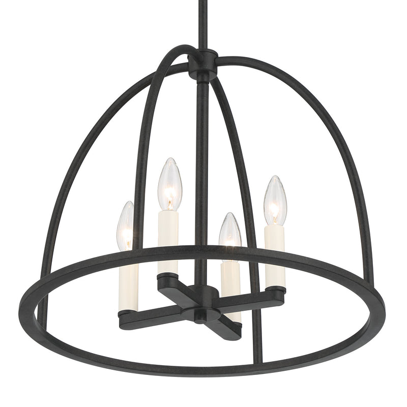 Crystorama ABB-3004-BK Four Light Chandelier, Black