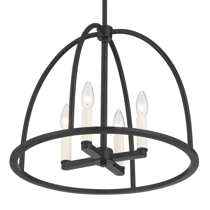 Crystorama ABB-3004-BK Four Light Chandelier, Black