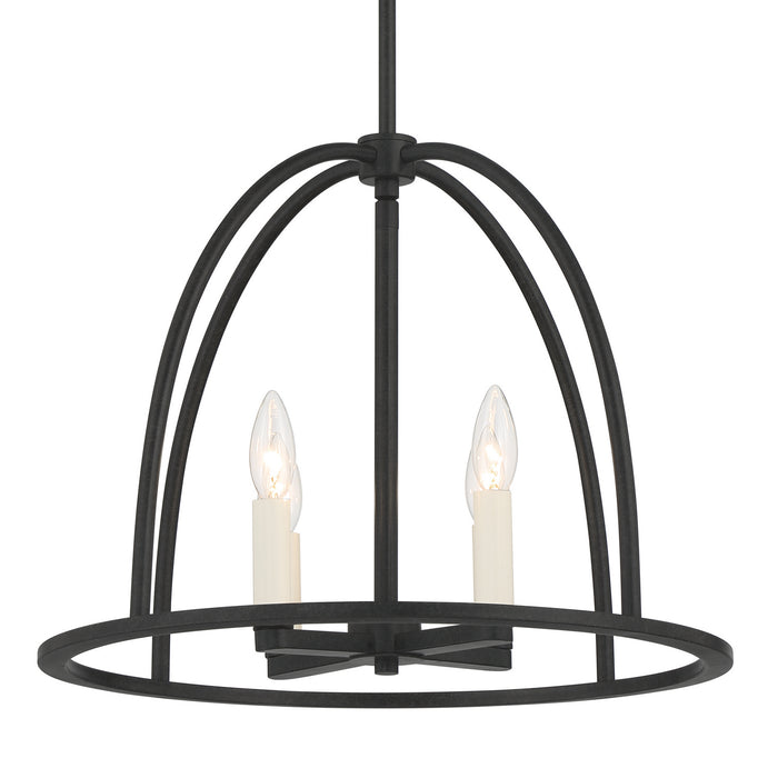 Crystorama ABB-3004-BK Four Light Chandelier, Black