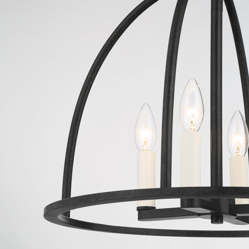 Crystorama ABB-3004-BK Four Light Chandelier, Black