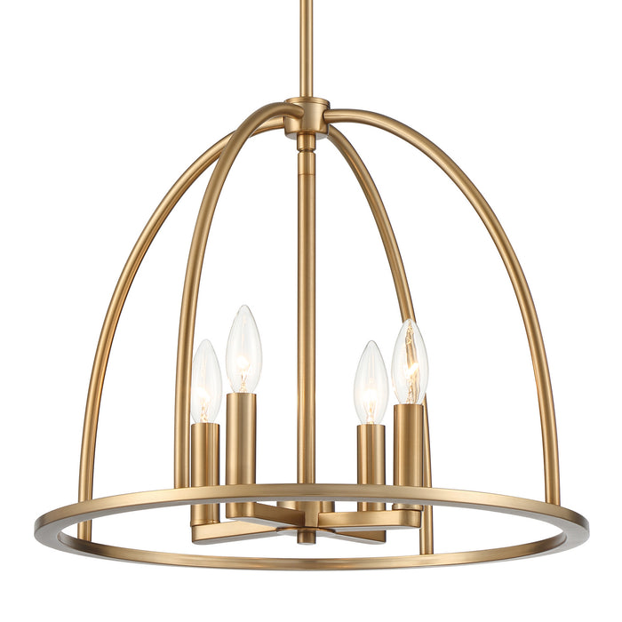 Crystorama ABB-3004-VG Four Light Chandelier, Vibrant Gold
