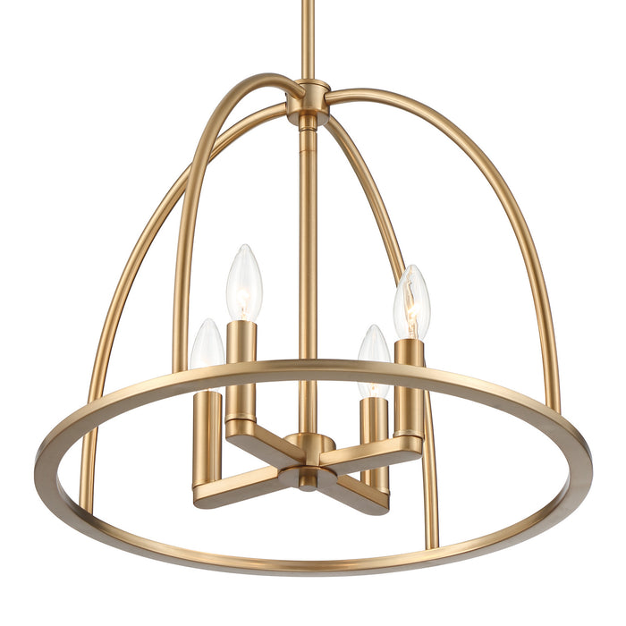 Crystorama ABB-3004-VG Four Light Chandelier, Vibrant Gold