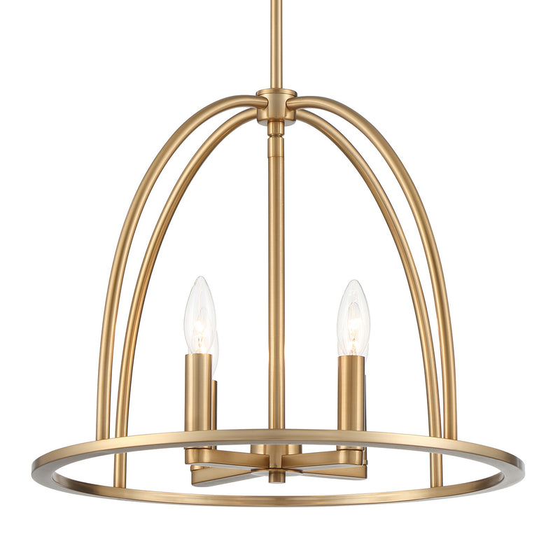 Crystorama ABB-3004-VG Four Light Chandelier, Vibrant Gold