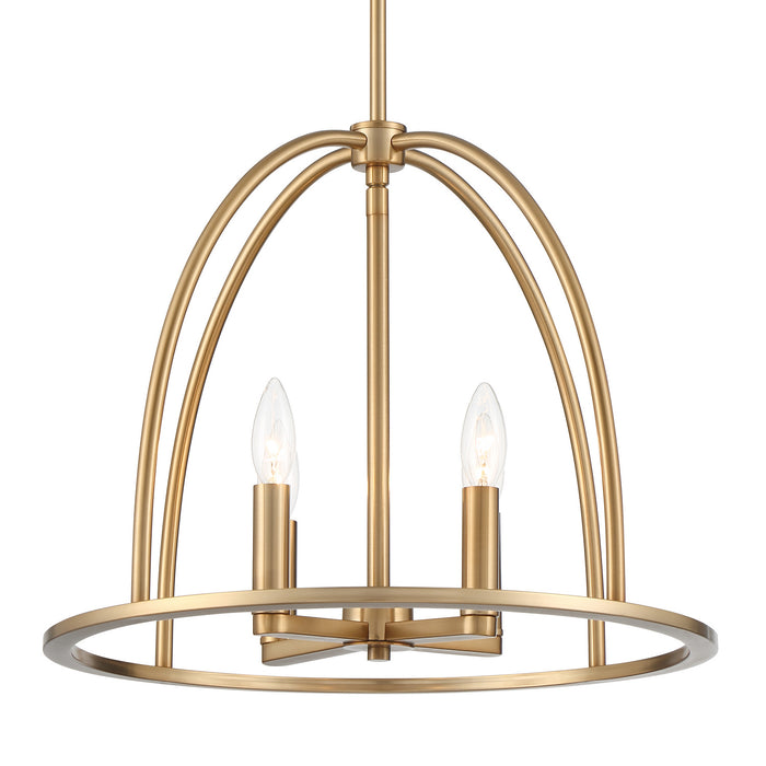 Crystorama ABB-3004-VG Four Light Chandelier, Vibrant Gold