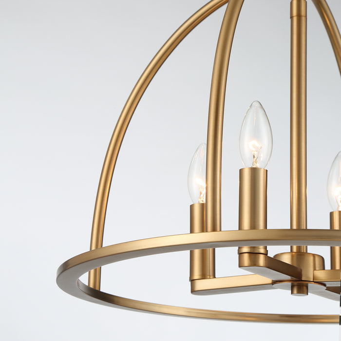 Crystorama ABB-3004-VG Four Light Chandelier, Vibrant Gold