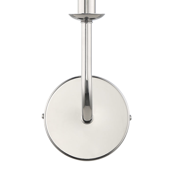 Crystorama BAI-A2101-PN One Light Wall Sconce, Polished Nickel
