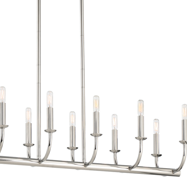 Crystorama BAI-A2112-PN 12 Light Chandelier, Polished Nickel
