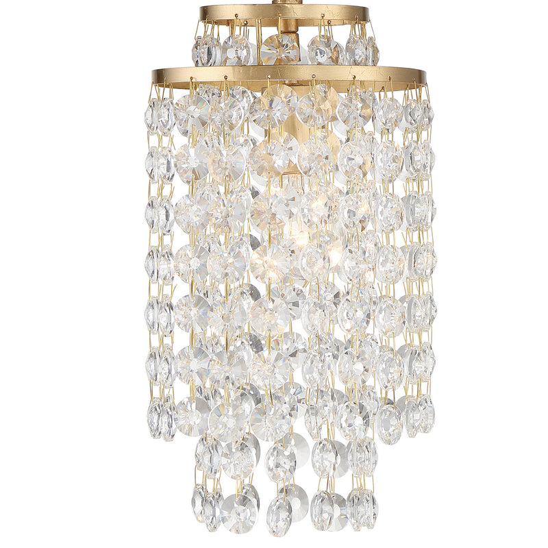 Crystorama GAB-B7301-GA One Light Chandelier, Antique Gold