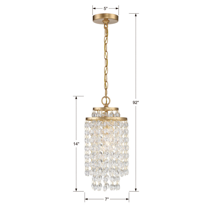 Crystorama GAB-B7301-GA One Light Chandelier, Antique Gold
