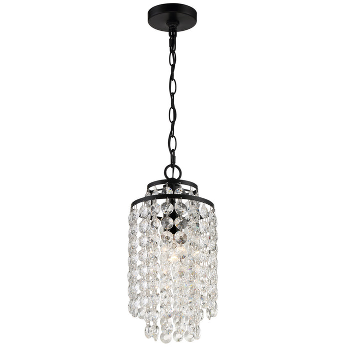 Crystorama GAB-B7301-MK One Light Chandelier, Matte Black