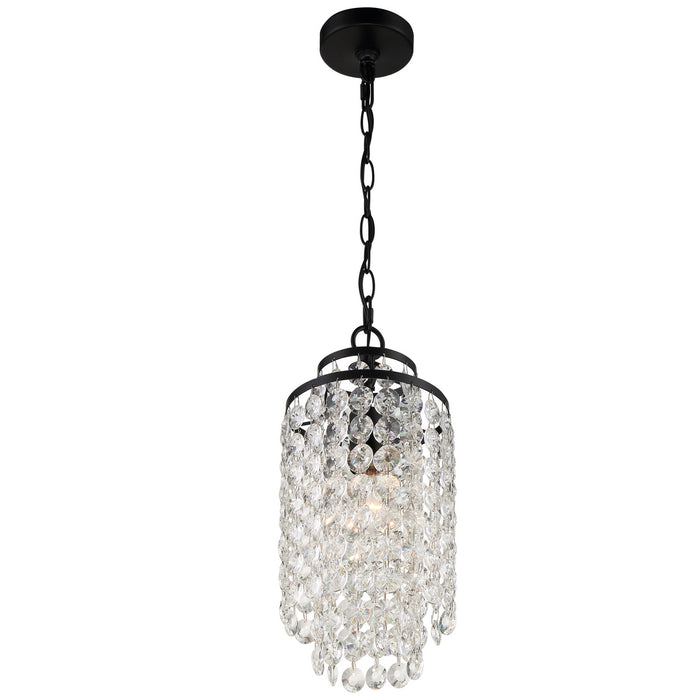 Crystorama GAB-B7301-MK One Light Chandelier, Matte Black