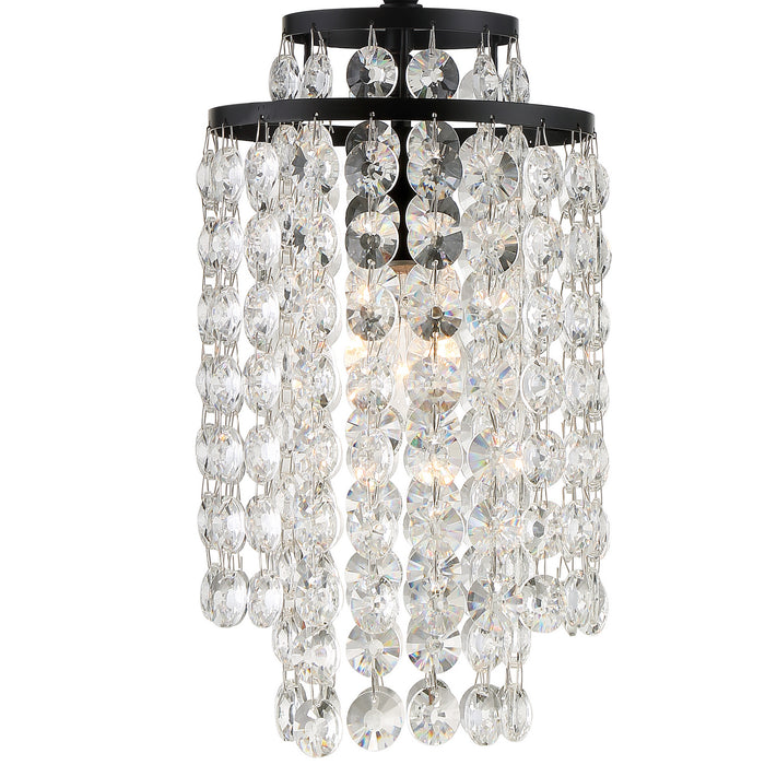 Crystorama GAB-B7301-MK One Light Chandelier, Matte Black
