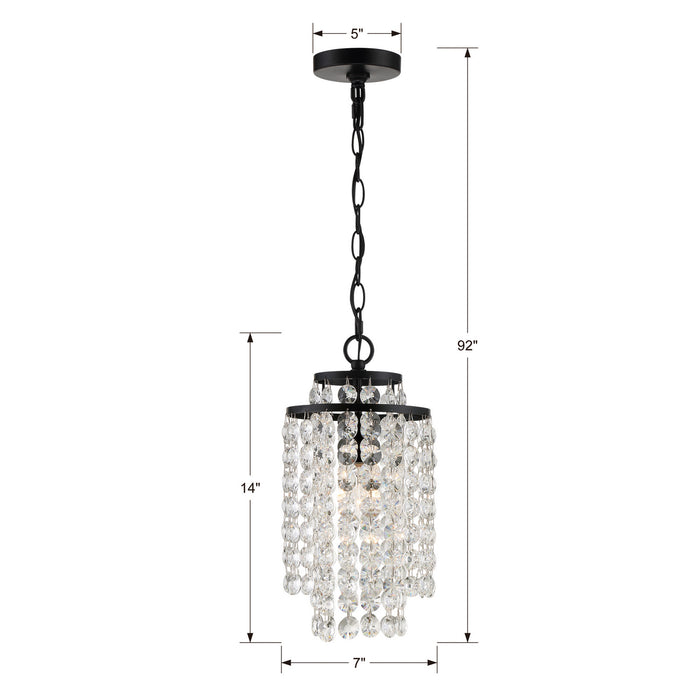 Crystorama GAB-B7301-MK One Light Chandelier, Matte Black