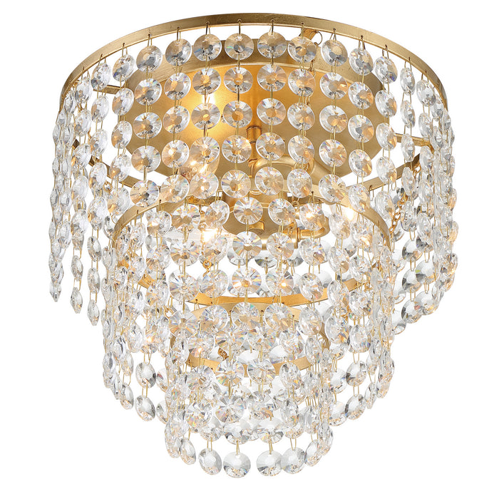 Crystorama GAB-B7303-GA Three Light Flush Mount, Antique Gold