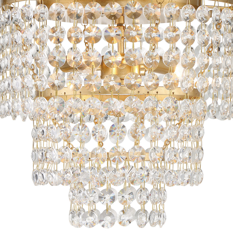 Crystorama GAB-B7303-GA Three Light Flush Mount, Antique Gold