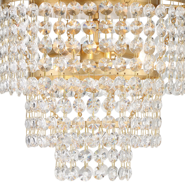 Crystorama GAB-B7303-GA Three Light Flush Mount, Antique Gold