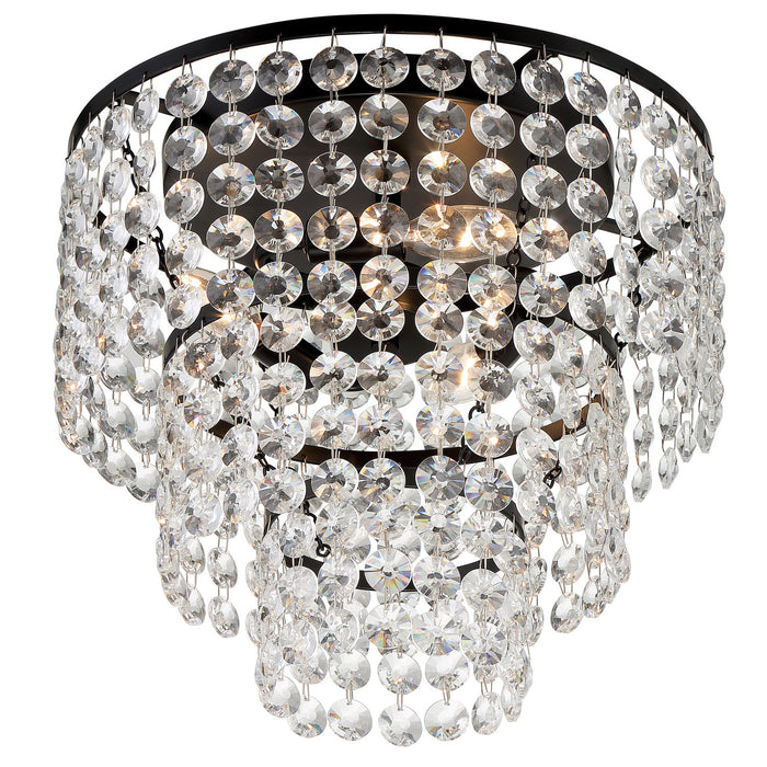 Crystorama GAB-B7303-MK Three Light Flush Mount, Matte Black