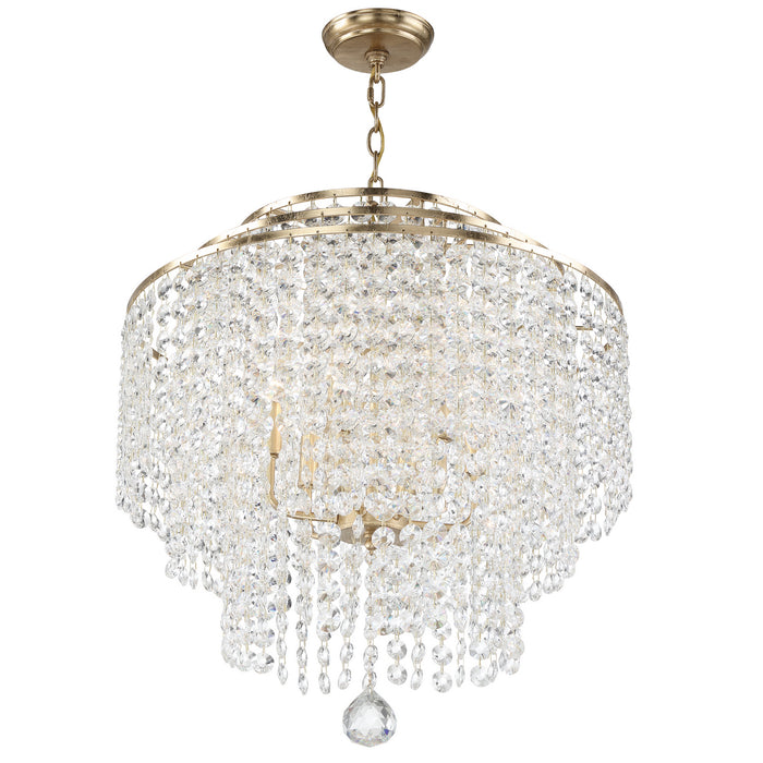 Crystorama GAB-B7305-GA Six Light Chandelier, Antique Gold