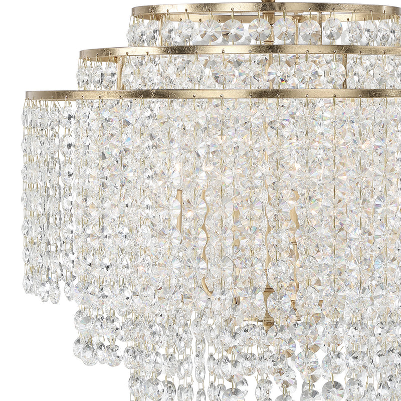 Crystorama GAB-B7305-GA Six Light Chandelier, Antique Gold