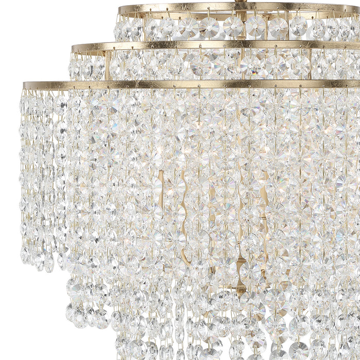 Crystorama GAB-B7305-GA Six Light Chandelier, Antique Gold