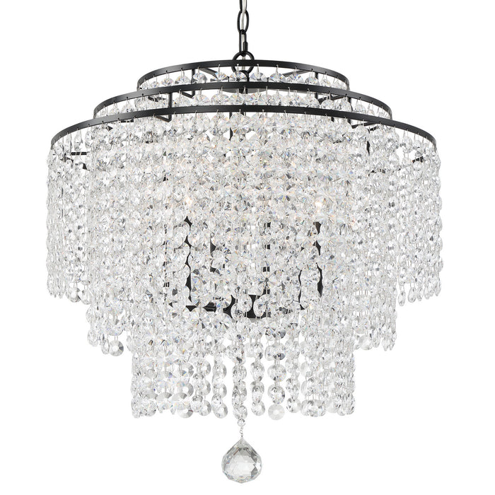 Crystorama GAB-B7305-MK Six Light Chandelier, Matte Black