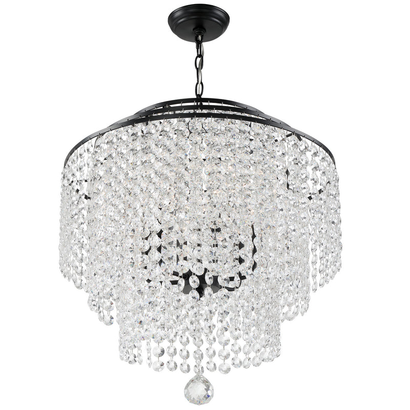Crystorama GAB-B7305-MK Six Light Chandelier, Matte Black