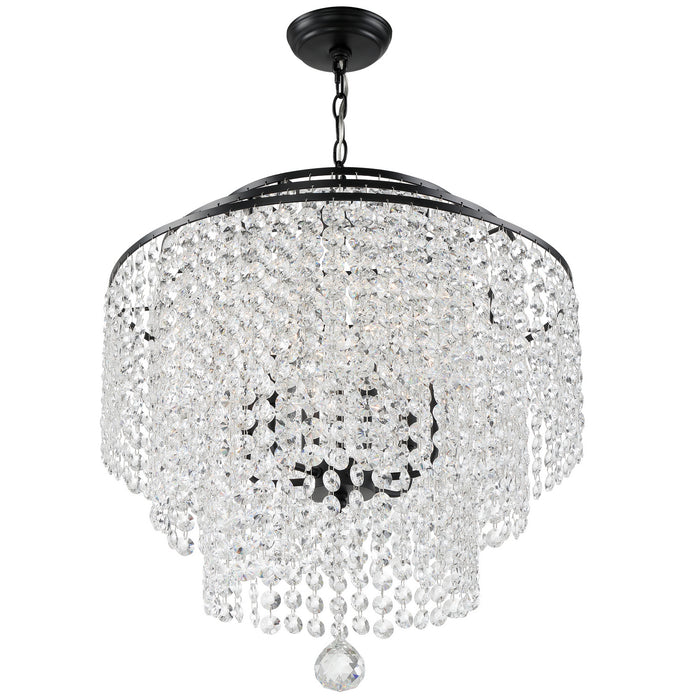 Crystorama GAB-B7305-MK Six Light Chandelier, Matte Black
