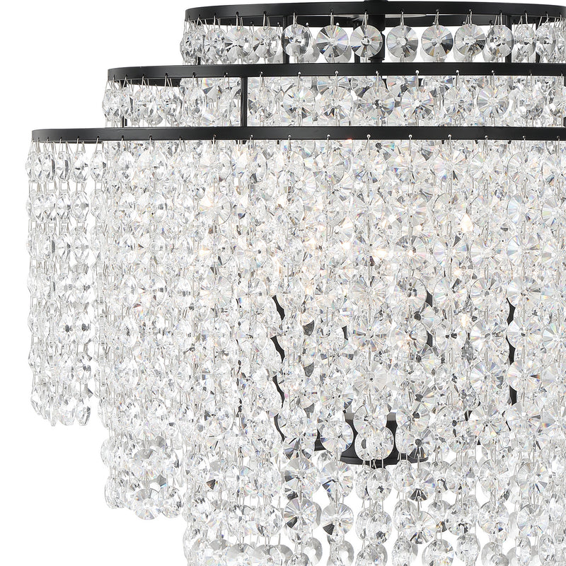 Crystorama GAB-B7305-MK Six Light Chandelier, Matte Black