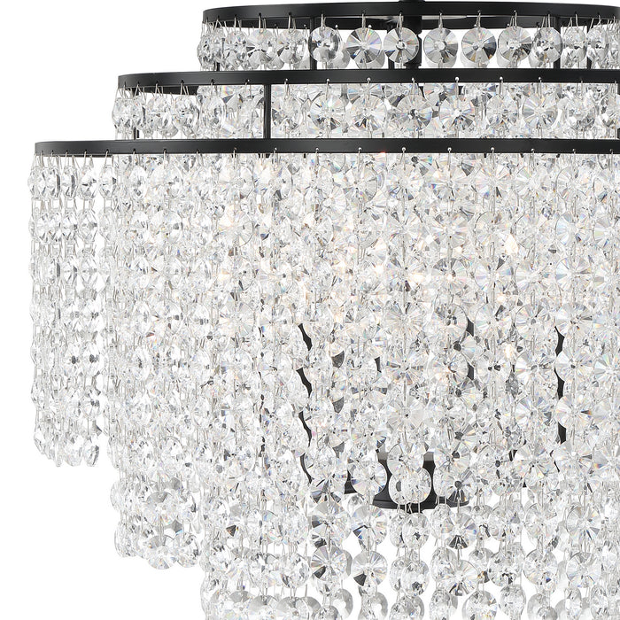 Crystorama GAB-B7305-MK Six Light Chandelier, Matte Black