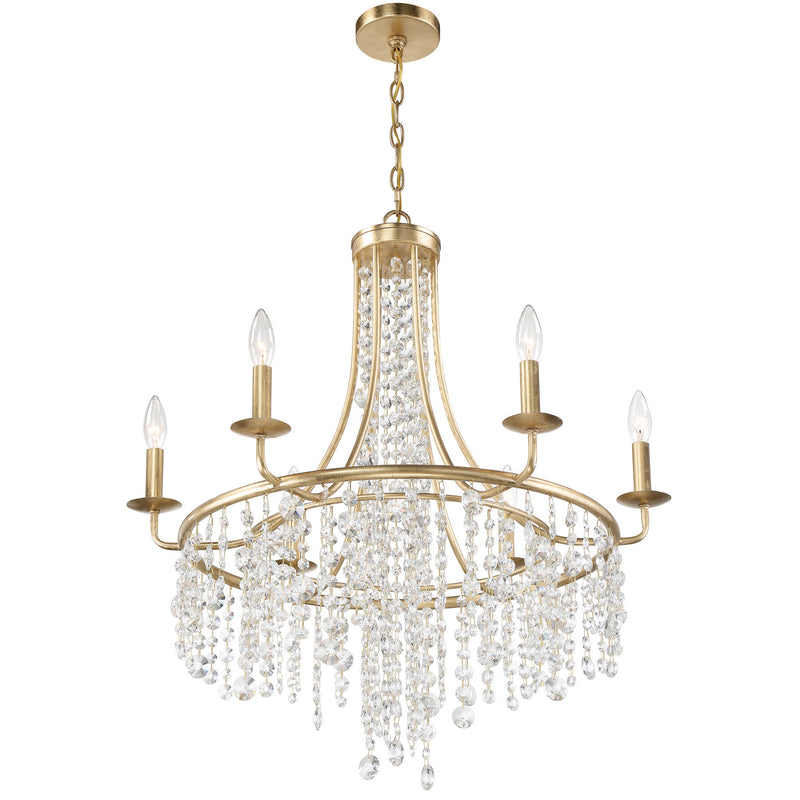 Crystorama GAB-B7306-GA Six Light Chandelier, Antique Gold