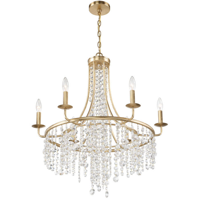 Crystorama GAB-B7306-GA Six Light Chandelier, Antique Gold