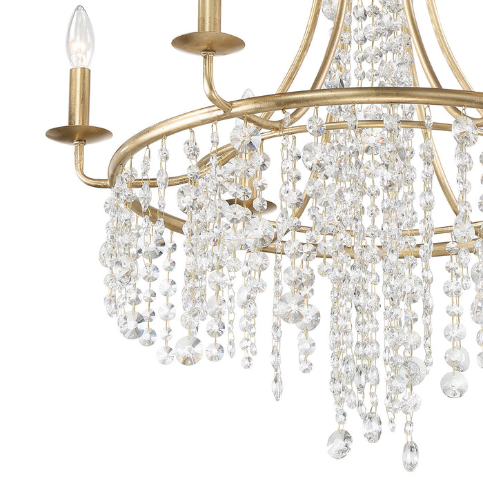 Crystorama GAB-B7306-GA Six Light Chandelier, Antique Gold