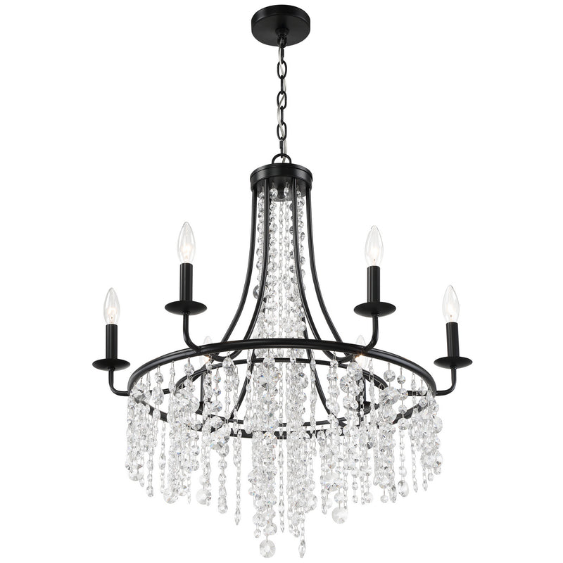 Crystorama GAB-B7306-MK Six Light Chandelier, Matte Black