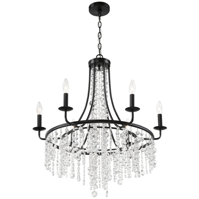 Crystorama GAB-B7306-MK Six Light Chandelier, Matte Black