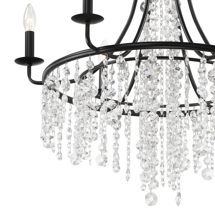 Crystorama GAB-B7306-MK Six Light Chandelier, Matte Black