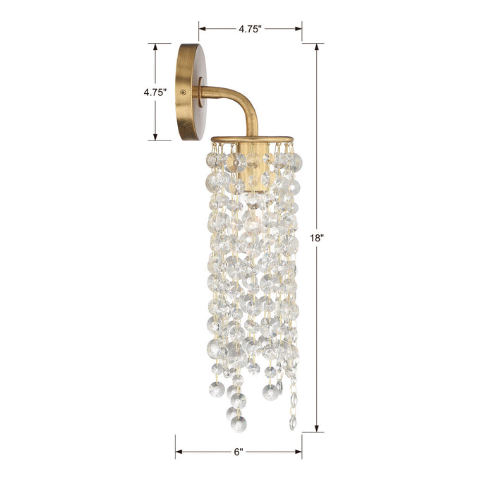 Crystorama GAB-B7311-GA One Light Wall Sconce, Antique Gold