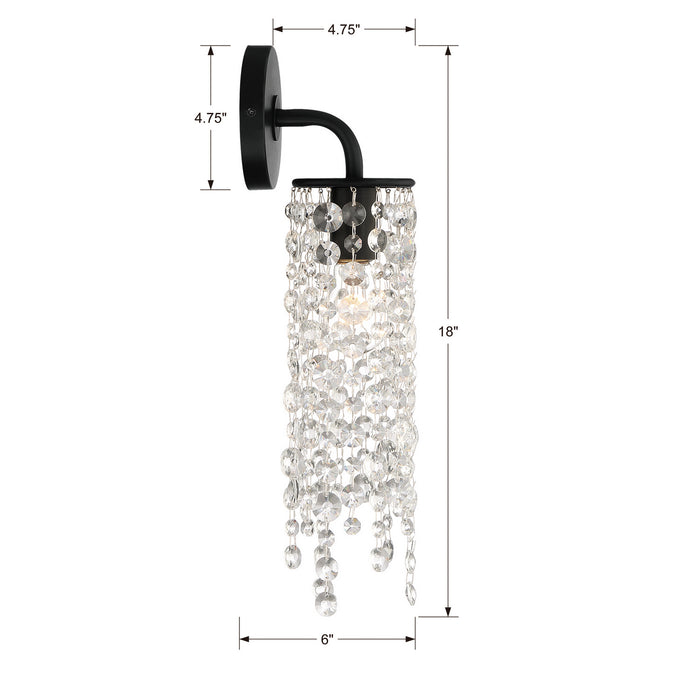 Crystorama GAB-B7311-MK One Light Wall Sconce, Matte Black