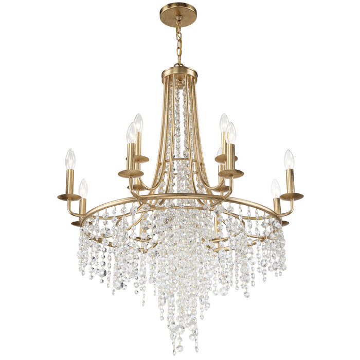 Crystorama GAB-B7312-GA 12 Light Chandelier, Antique Gold