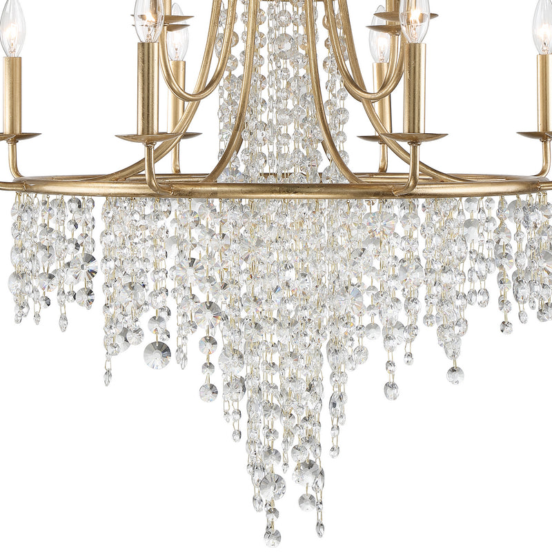 Crystorama GAB-B7312-GA 12 Light Chandelier, Antique Gold