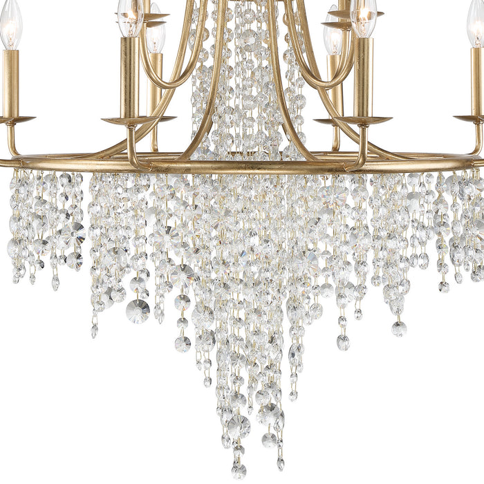 Crystorama GAB-B7312-GA 12 Light Chandelier, Antique Gold