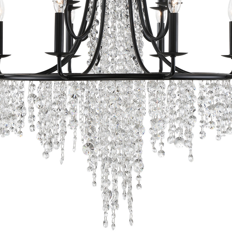 Crystorama GAB-B7312-MK 12 Light Chandelier, Matte Black