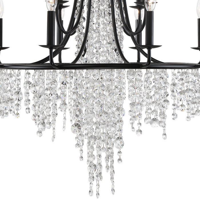 Crystorama GAB-B7312-MK 12 Light Chandelier, Matte Black
