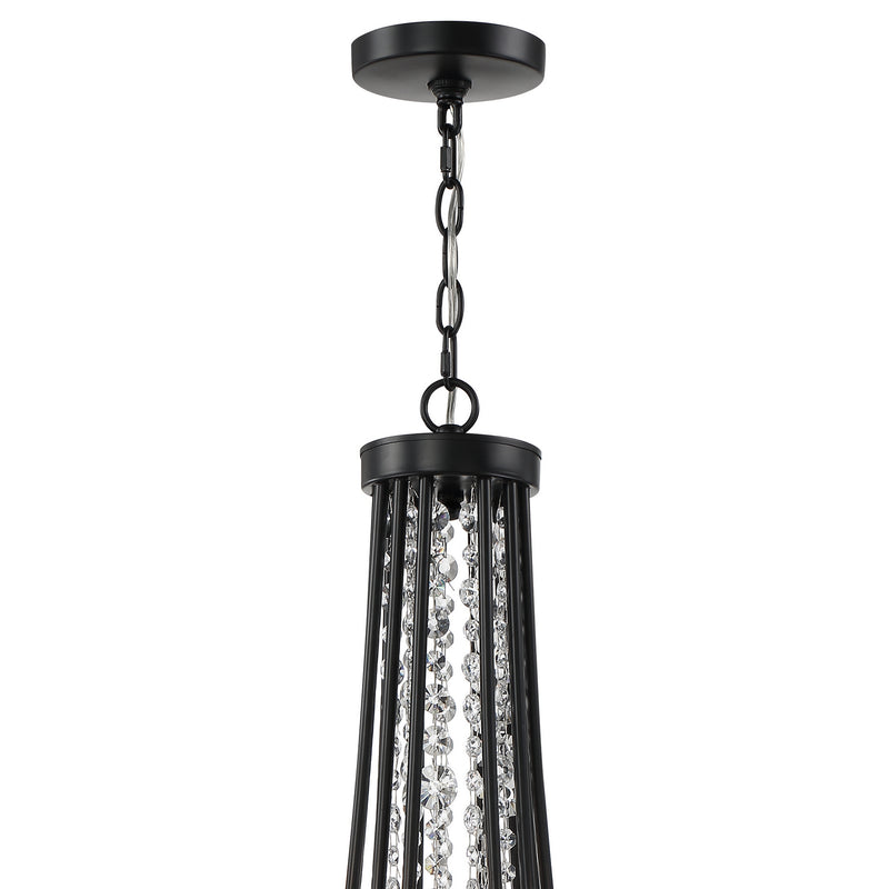 Crystorama GAB-B7312-MK 12 Light Chandelier, Matte Black