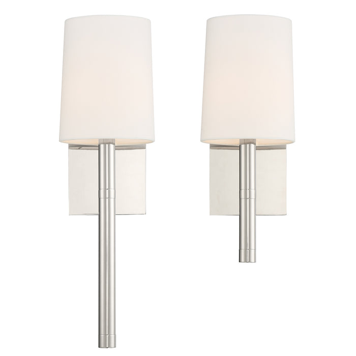 Crystorama WES-9901-PN One Light Wall Sconce, Polished Nickel