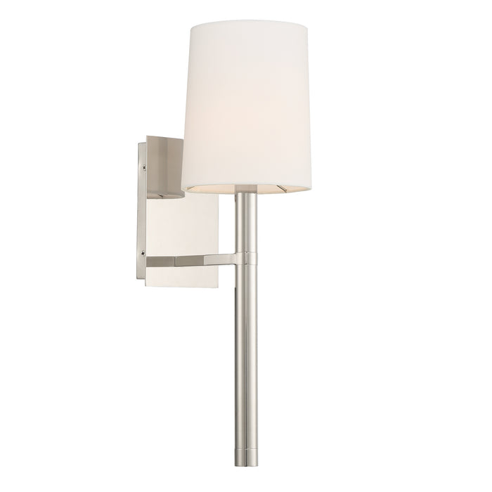 Crystorama WES-9901-PN One Light Wall Sconce, Polished Nickel
