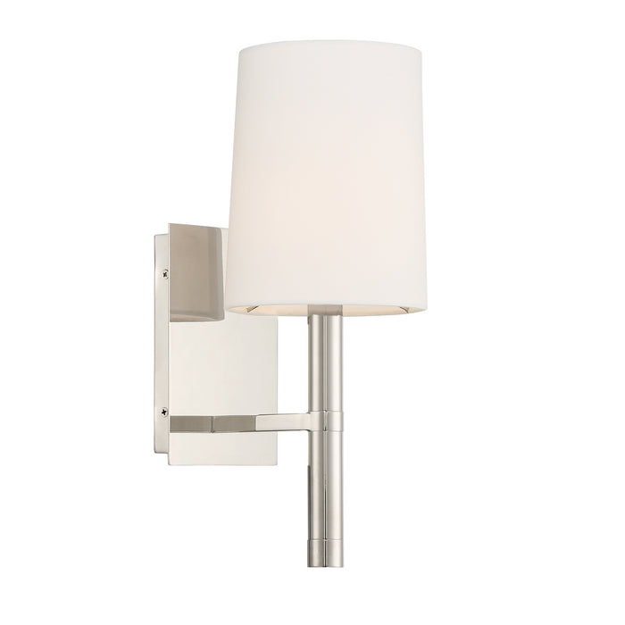 Crystorama WES-9901-PN One Light Wall Sconce, Polished Nickel
