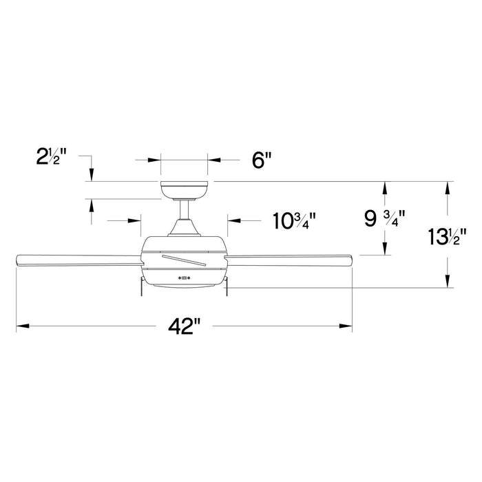 Hinkley 904042FMB-LIA 42" Ceiling Fan, Matte Black