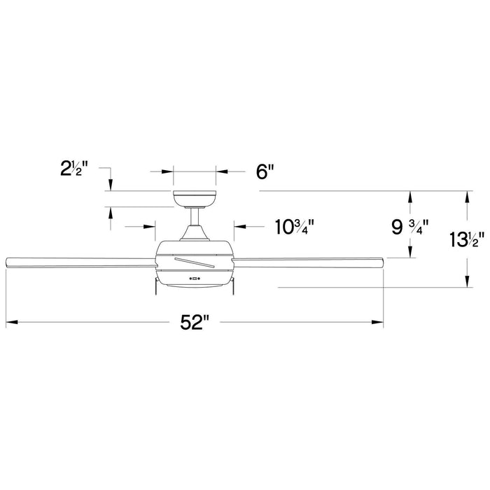 Hinkley 904052FHB-LIA 52" Ceiling Fan, Heritage Brass
