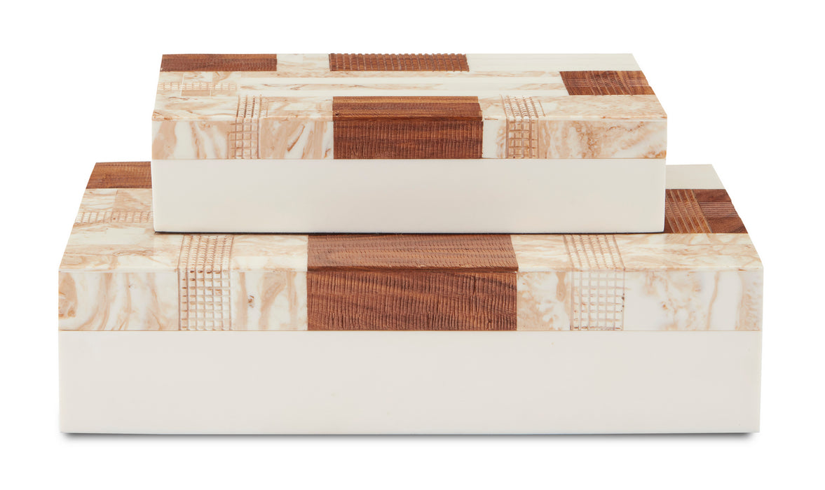 Currey and Company 1200-0446 Box Set of 2, Beige/Brown/Ivory/Natural