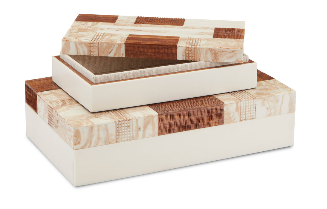 Currey and Company 1200-0446 Box Set of 2, Beige/Brown/Ivory/Natural